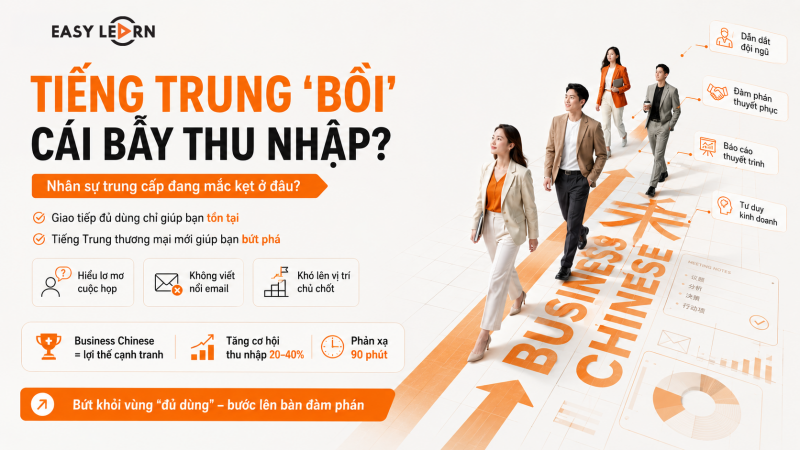 Tiếng Trung Giao tiếp "Bồi" và Cái bẫy thu nhập của Nhân sự Trung cấp
