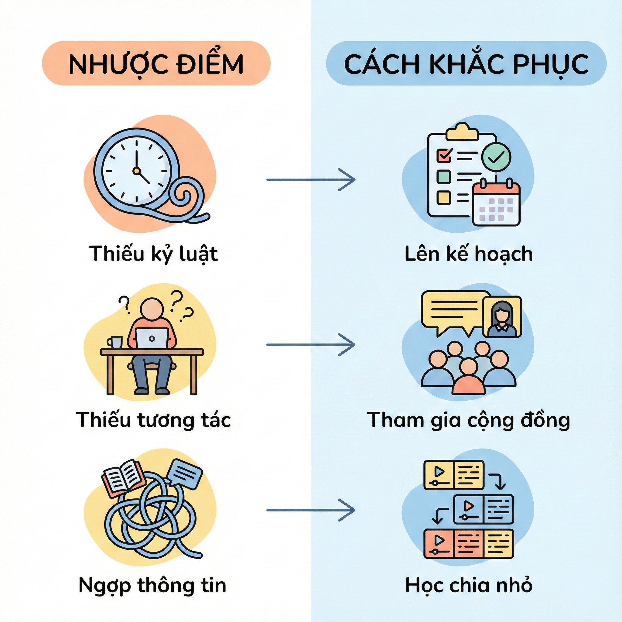 Nhược điểm và cách khắc phục