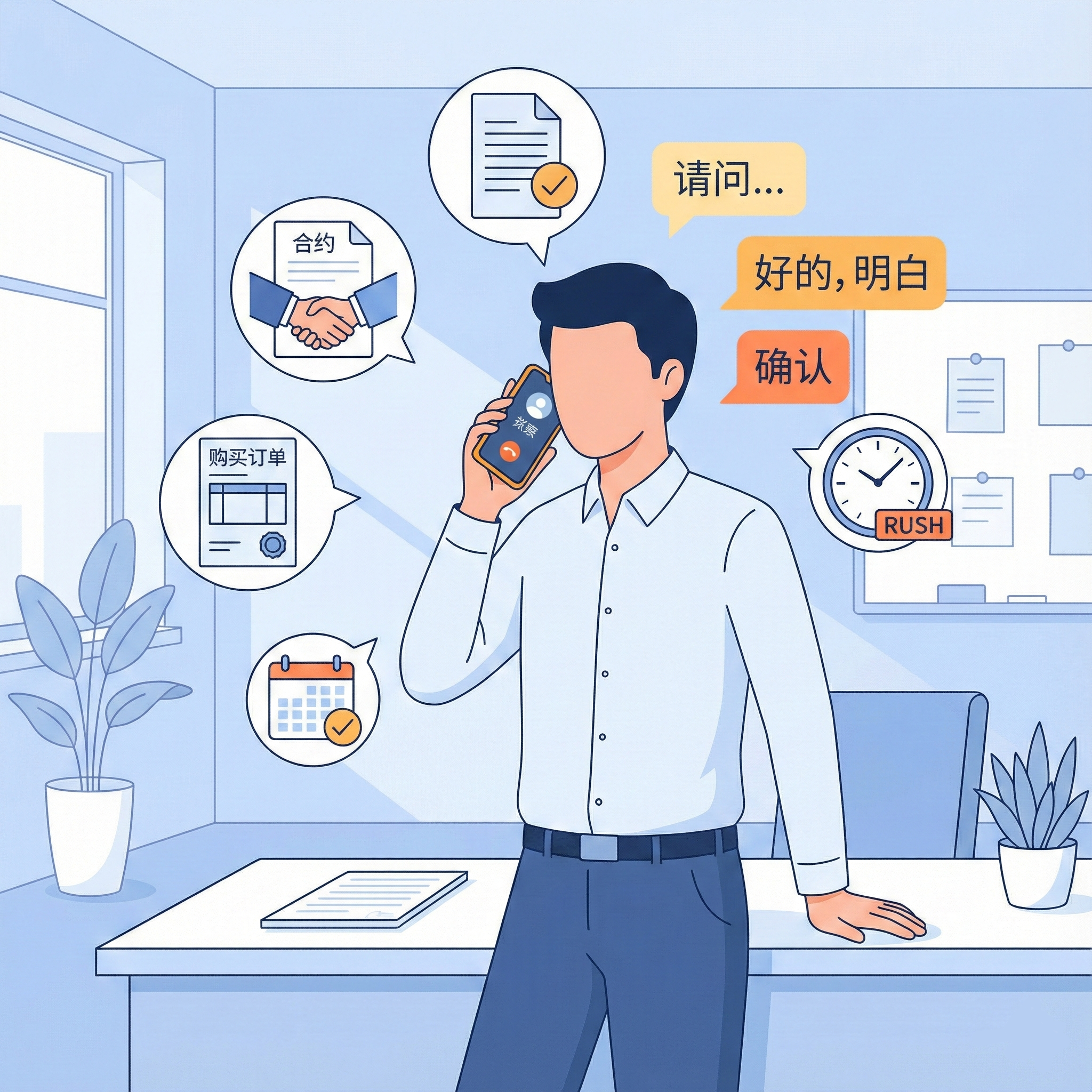 Tình huống điện thoại trong công việc bằng tiếng Trung